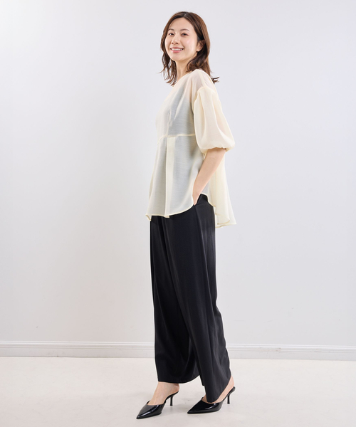 NARACAMICIE（ナラカミーチェ）の「【NARACAMICIE】クレープ七分袖プルオーバー（シャツ/ブラウス・レディース・ピンク・M）」の13枚目の写真