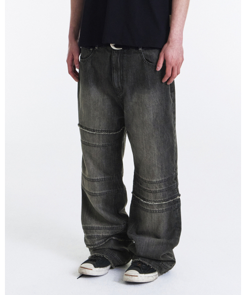 KICHUL（キチョル）の「Bind Raw Cut Straight Denim Pants (Black)（デニムパンツ・レディース・その他・SMALL/MEDIUM/LARGE）」の5枚目の写真
