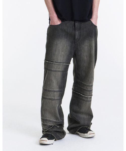 KICHUL（キチョル）の「Bind Raw Cut Straight Denim Pants (Black)（デニムパンツ・レディース・その他・SMALL/MEDIUM/LARGE）」の7枚目の写真