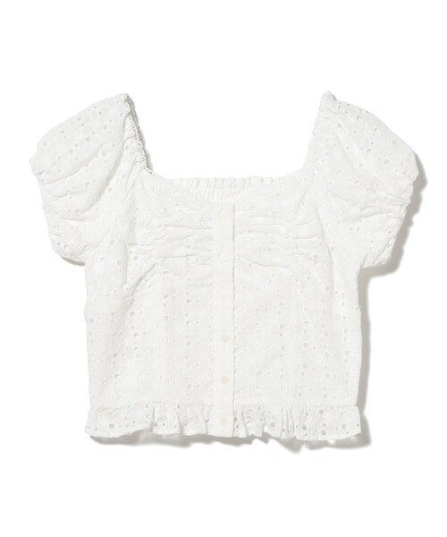 Ray BEAMS(レイビームス)の「レース パフスリーブ ビスチェ(シャツ/ブラウス・レディース・ホワイト/ブラック・ONE SIZE)」の1枚目の写真