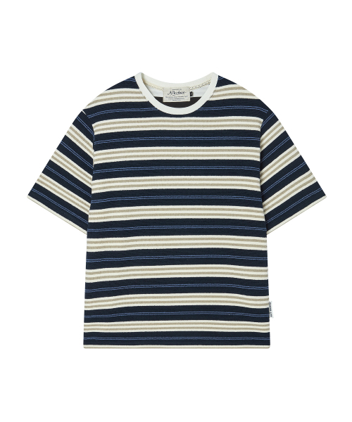 Beyond Closet（-）の「[COLLECTION LINE] エアリーストライプ半袖ニットネイビー（ニット/セーター・メンズ・その他・MEDIUM/LARGE）」の8枚目の写真