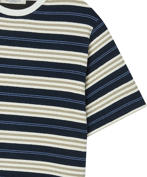 Beyond Closet（-）の「[COLLECTION LINE] エアリーストライプ半袖ニットネイビー（ニット/セーター・メンズ・その他・MEDIUM/LARGE）」の5枚目の写真