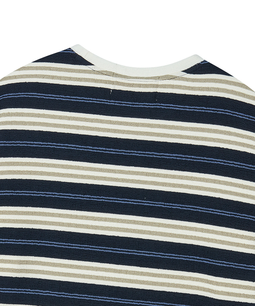 Beyond Closet（-）の「[COLLECTION LINE] エアリーストライプ半袖ニットネイビー（ニット/セーター・メンズ・その他・MEDIUM/LARGE）」の4枚目の写真