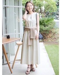 COHINA（コヒナ）の「ポリエステルリネンスラブワンピース 【低身長・小柄女性】（ワンピース）」