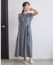 COHINA（コヒナ）の「ポリエステルリネンスラブワンピース 【低身長・小柄女性】（ワンピース）」