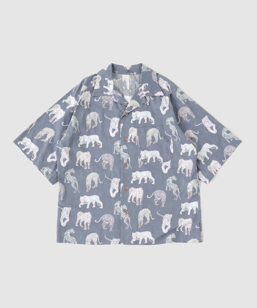 m's braque(エムズブラック)の「m’s braque (エムズ ブラック) ALOHA SHIRT(シャツ/ブラウス・メンズ・オレンジ/グレー/グリーン・40/38)」の1枚目の写真
