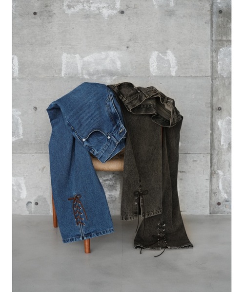 Katrin TOKYO(カトリーントーキョー)の「lace-up straight denim(デニムパンツ・レディース・ブルー/アッシュブラウン・S/XS/S-Short/M)」の7枚目の写真