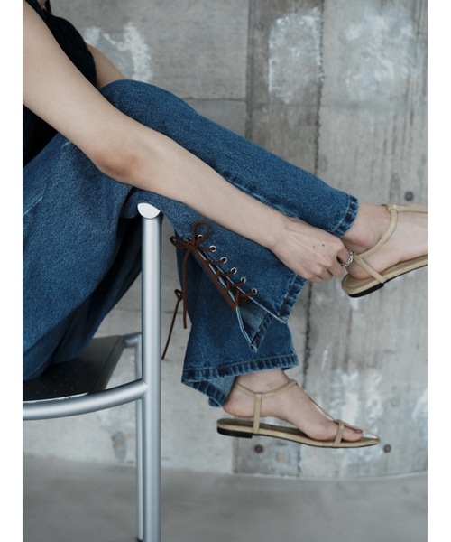 Katrin TOKYO(カトリーントーキョー)の「lace-up straight denim(デニムパンツ・レディース・ブルー/アッシュブラウン・S/XS/S-Short/M)」の9枚目の写真