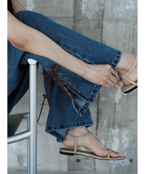 Katrin TOKYO(カトリーントーキョー)の「lace-up straight denim(デニムパンツ・レディース・ブルー/アッシュブラウン・S/XS/S-Short/M)」の10枚目の写真