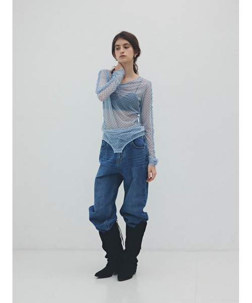 Katrin TOKYO(カトリーントーキョー)の「lace-up straight denim(デニムパンツ・レディース・ブルー/アッシュブラウン・S/XS/S-Short/M)」の14枚目の写真