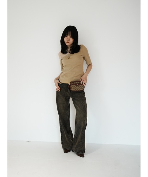 Katrin TOKYO(カトリーントーキョー)の「lace-up straight denim(デニムパンツ・レディース・ブルー/アッシュブラウン・S/XS/S-Short/M)」の3枚目の写真