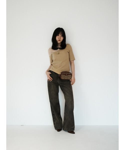 Katrin TOKYO(カトリーントーキョー)の「lace-up straight denim(デニムパンツ・レディース・ブルー/アッシュブラウン・S/XS/S-Short/M)」の5枚目の写真