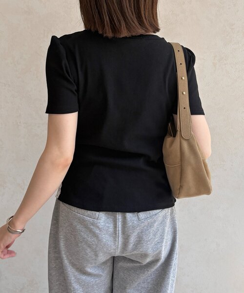 Thevon（ゼボン）の「レースドッキング半袖プルオーバー（Tシャツ/カットソー・レディース・ブラック/オフホワイト/グレー・FREE）」の14枚目の写真