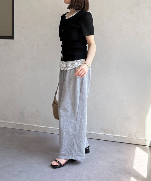 Thevon（ゼボン）の「レースドッキング半袖プルオーバー（Tシャツ/カットソー・レディース・ブラック/オフホワイト/グレー・FREE）」の17枚目の写真