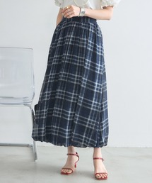 シアーチェックバルーンスカート