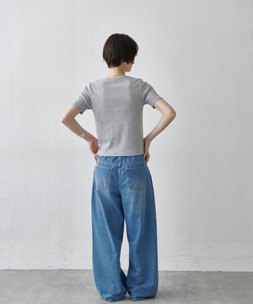 COLONY 2139（コロニートゥーワンスリーナイン）の「【WEB限定/リバイバル】ヘンリーネックテレコハーフスリーブTシャツ（Tシャツ/カットソー・レディース・レモンイエロー/オフホワイト/グレー/ブラック・FREE）」の13枚目の写真