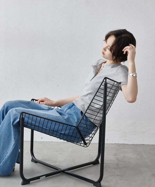 COLONY 2139（コロニートゥーワンスリーナイン）の「【WEB限定/リバイバル】ヘンリーネックテレコハーフスリーブTシャツ（Tシャツ/カットソー・レディース・レモンイエロー/オフホワイト/グレー/ブラック・FREE）」の12枚目の写真