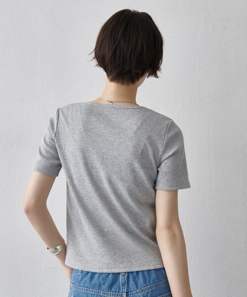 COLONY 2139（コロニートゥーワンスリーナイン）の「【WEB限定/リバイバル】ヘンリーネックテレコハーフスリーブTシャツ（Tシャツ/カットソー・レディース・レモンイエロー/オフホワイト/グレー/ブラック・FREE）」の9枚目の写真