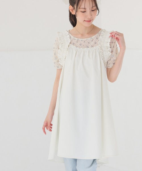 Honeys(ハニーズ)の「肩フリルワンピース(ワンピース・レディース・アイボリー/ブラウン/ブラック・L/LL/M/S)」の8枚目の写真