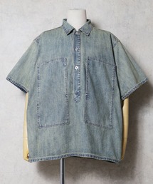 HOUSTON ヒューストン USA COTTON DENIM S/S PULLOVER SHIRT USAコットン 半袖 デニムプルオーバーシャツ