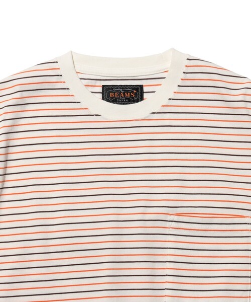 BEAMS PLUS(ビームスプラス)の「Pocket Tee Interlock Stripe(Tシャツ/カットソー・メンズ・ブラウン/グレー/オフホワイト・LARGE/X-LARGE/XX-LARGE/SMALL/MEDIUM)」の21枚目の写真