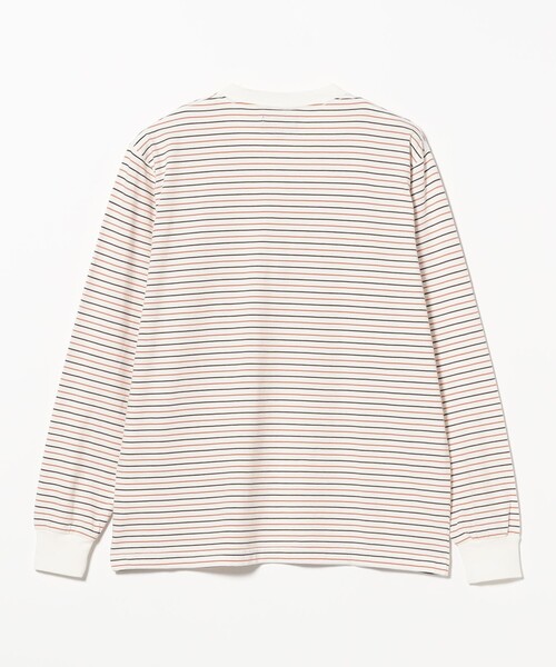 BEAMS PLUS(ビームスプラス)の「Pocket Tee Interlock Stripe(Tシャツ/カットソー・メンズ・ブラウン/グレー/オフホワイト・LARGE/X-LARGE/XX-LARGE/SMALL/MEDIUM)」の5枚目の写真