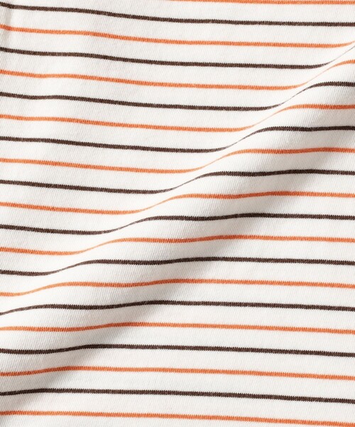 BEAMS PLUS(ビームスプラス)の「Pocket Tee Interlock Stripe(Tシャツ/カットソー・メンズ・ブラウン/グレー/オフホワイト・LARGE/X-LARGE/XX-LARGE/SMALL/MEDIUM)」の6枚目の写真