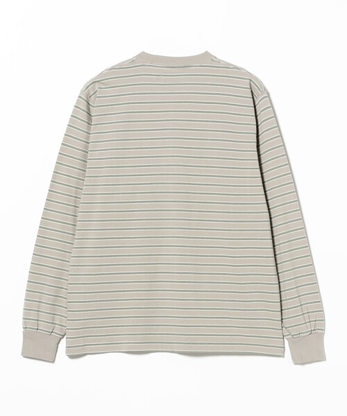 BEAMS PLUS(ビームスプラス)の「Pocket Tee Interlock Stripe(Tシャツ/カットソー・メンズ・ブラウン/グレー/オフホワイト・LARGE/X-LARGE/XX-LARGE/SMALL/MEDIUM)」の12枚目の写真
