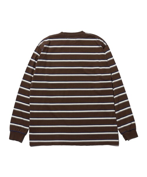BEAMS PLUS(ビームスプラス)の「Pocket Tee Interlock Stripe(Tシャツ/カットソー・メンズ・ブラウン/グレー/オフホワイト・LARGE/X-LARGE/XX-LARGE/SMALL/MEDIUM)」の16枚目の写真