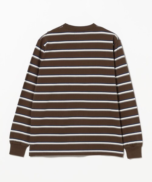 BEAMS PLUS(ビームスプラス)の「Pocket Tee Interlock Stripe(Tシャツ/カットソー・メンズ・ブラウン/グレー/オフホワイト・LARGE/X-LARGE/XX-LARGE/SMALL/MEDIUM)」の18枚目の写真