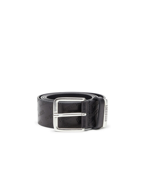 DIESEL ブラック コットンベルト メンズ ベルト B-MONOGRAM DSL（ベルト）｜DIESEL（ディーゼル）の