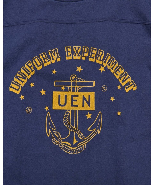 uniform experiment(ユニフォームエクスペリメント)の「UEN FOOTBALL TEE(Tシャツ/カットソー・メンズ・ホワイト/ネイビー・1/2/3/4/5)」の5枚目の写真