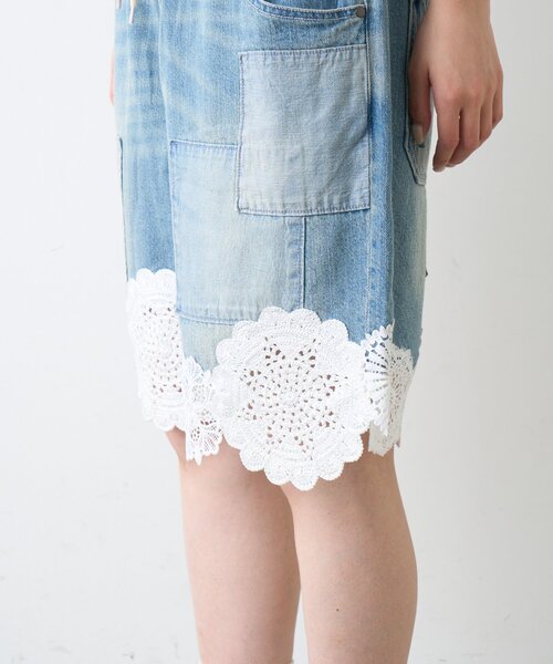 etsinta(エシンタ)の「【etsinta】裾レースイージーデニムショーツ(デニムパンツ・レディース・インディゴブルー・ONE SIZE)」の17枚目の写真
