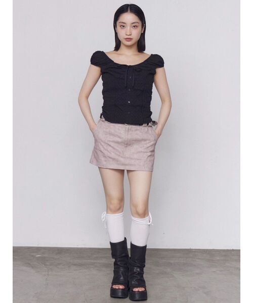 EMODA(エモダ)の「ツイルボクシーミニスカート(スカート・レディース・ベージュ/ピンク/グレー・MEDIUM/SMALL)」の15枚目の写真