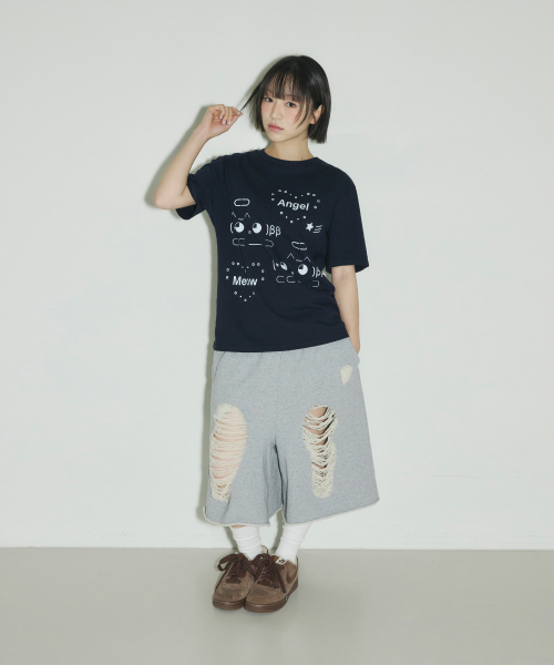 SLEEKGLOW（スリック グロウ）の「エンジェルエモジTシャツ[ネイビー]（Tシャツ/カットソー・レディース・その他・FREE）」の2枚目の写真