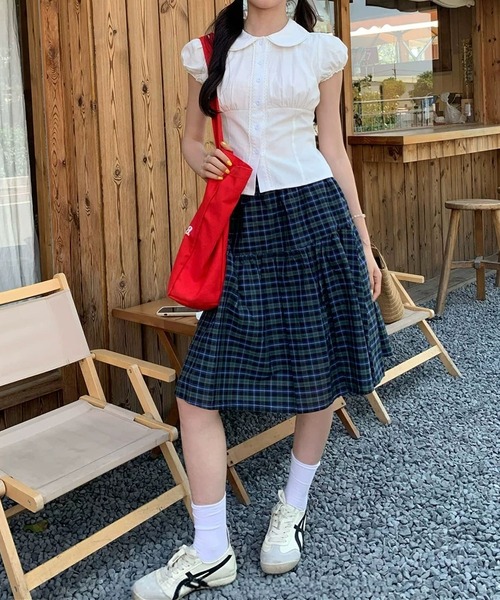 MAISON DE THERESE(メゾン ド テレーズ)の「ラウンドカラー胸ギャザー レース半袖シャツ/ブラウス(シャツ/ブラウス・レディース・White・M)」の15枚目の写真