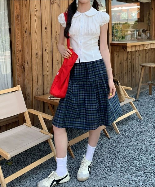 MAISON DE THERESE(メゾン ド テレーズ)の「ラウンドカラー胸ギャザー レース半袖シャツ/ブラウス(シャツ/ブラウス・レディース・White・M)」の16枚目の写真