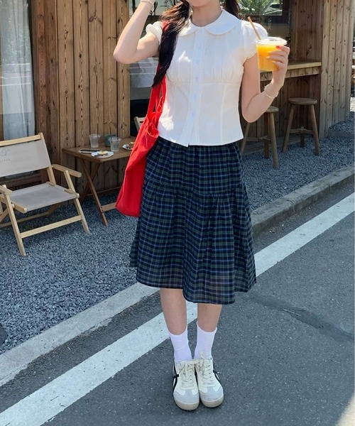 MAISON DE THERESE(メゾン ド テレーズ)の「ラウンドカラー胸ギャザー レース半袖シャツ/ブラウス(シャツ/ブラウス・レディース・White・M)」の18枚目の写真