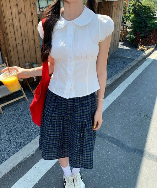 MAISON DE THERESE(メゾン ド テレーズ)の「ラウンドカラー胸ギャザー レース半袖シャツ/ブラウス(シャツ/ブラウス・レディース・White・M)」の19枚目の写真