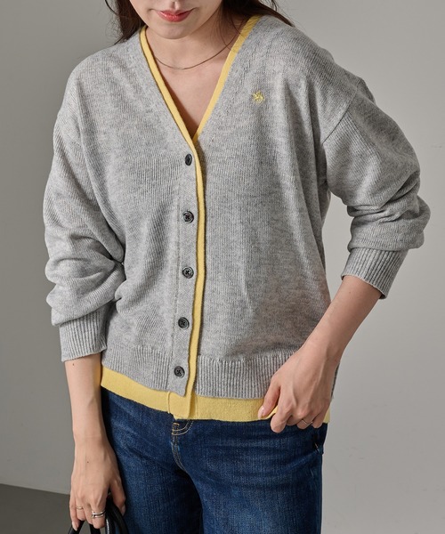 POLO BCS(ポロ ビーシーエス)の「【POLO BCS】ポロバイカラーVネックカーディガン(カーディガン/ボレロ・レディース・ライトグレー/ブラウン/チャコールグレー・M/L)」の5枚目の写真