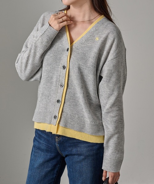 POLO BCS(ポロ ビーシーエス)の「【POLO BCS】ポロバイカラーVネックカーディガン(カーディガン/ボレロ・レディース・ライトグレー/ブラウン/チャコールグレー・M/L)」の6枚目の写真