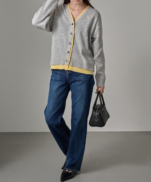 POLO BCS(ポロ ビーシーエス)の「【POLO BCS】ポロバイカラーVネックカーディガン(カーディガン/ボレロ・レディース・ライトグレー/ブラウン/チャコールグレー・M/L)」の8枚目の写真