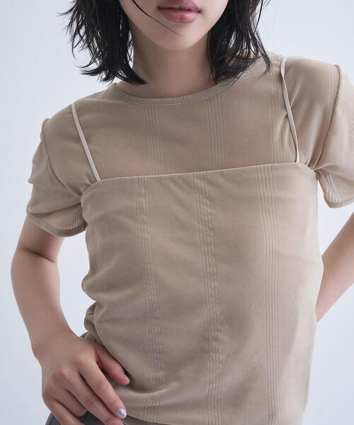 Robert P.Miller(ロバート ピー ミラー)の「【Cup-in】Robert P. Miller|Flocky bustier(タンクトップ・レディース・ベージュ/ブラック/ボルドー・00)」の2枚目の写真