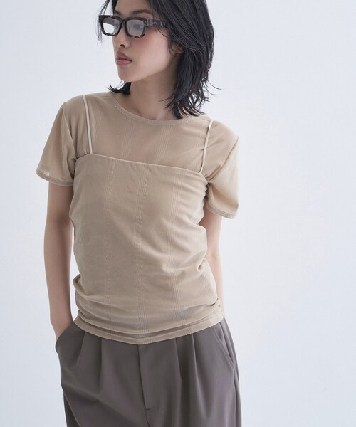 Robert P.Miller(ロバート ピー ミラー)の「【Cup-in】Robert P. Miller|Flocky bustier(タンクトップ・レディース・ベージュ/ブラック/ボルドー・00)」の11枚目の写真