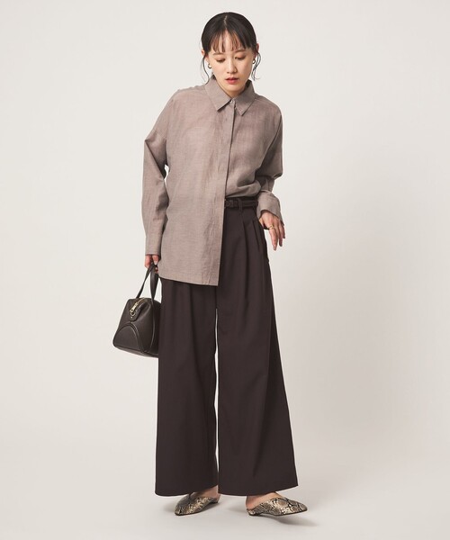 green label relaxing(グリーンレーベルリラクシング)の「MANTECO シャツ(シャツ/ブラウス・レディース・ナチュラル/モカ/ダークグレー・FREE)」の13枚目の写真