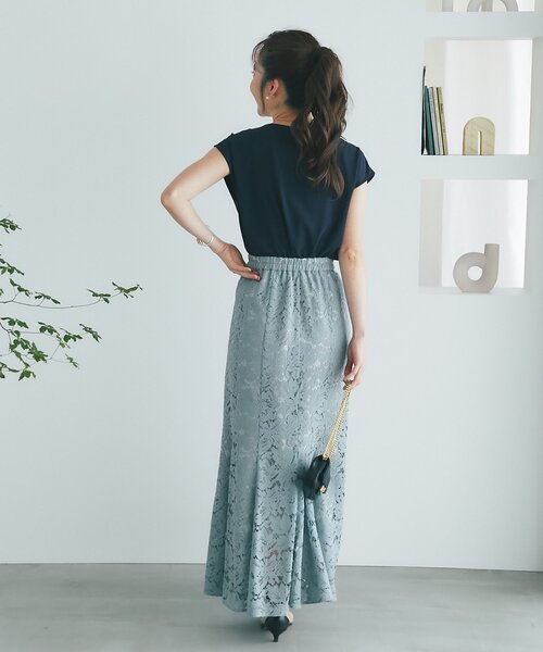 La boutique BonBon(ラブティックボンボン)の「【清涼感美人見え】ドレープネックジョーゼットブラウス(シャツ/ブラウス・レディース・ホワイト/ネイビー/ピンク・FREE)」の22枚目の写真