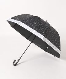 macocca（マコッカ）の「モノクロームシリーズ ボタニカル柄 晴雨兼用 ショート傘 遮光率・UVカット率99.9％以上 はっ水加工 UPF50＋（長傘）」