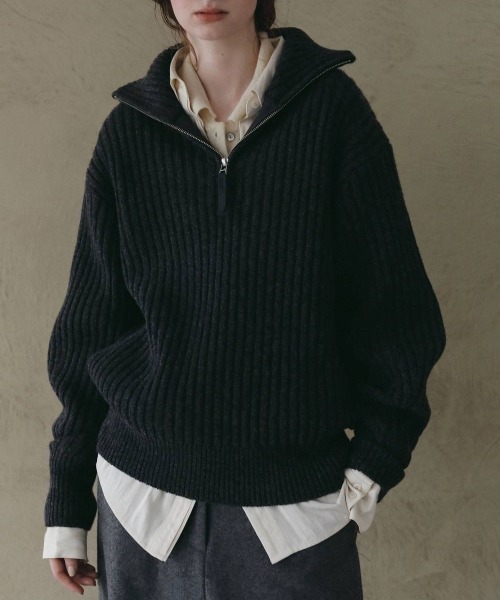 anuke（アンヌーク）の「anuke　Over Knit Shirts オーバーニットシャツ/62620542（ニット/セーター・レディース・アイボリー/ピンク・ONE SIZE）」の10枚目の写真