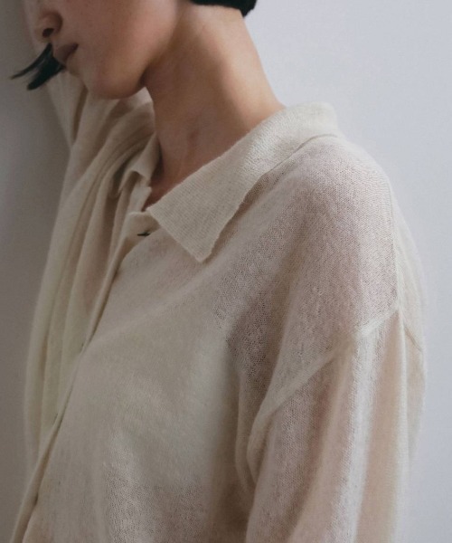 anuke（アンヌーク）の「anuke　Over Knit Shirts オーバーニットシャツ/62620542（ニット/セーター・レディース・アイボリー/ピンク・ONE SIZE）」の18枚目の写真
