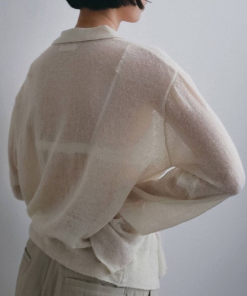 anuke（アンヌーク）の「anuke　Over Knit Shirts オーバーニットシャツ/62620542（ニット/セーター・レディース・アイボリー/ピンク・ONE SIZE）」の3枚目の写真
